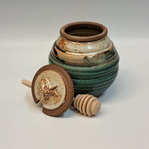#240121 Honey Pot Green/Rust $18 at Hunter Wolff Gallery